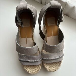 Dolce Vita Gray Espadrille Shoes with Fringe Detail